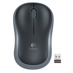Беспроводная мышь Logitech M185 Swift Gray, оптическая мышь для ноутбуков, наноприемник, серый/черный
